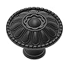 trust4care 9-Pack of Matte Black Kitchen Cabinet Knobs Pulls, Matte Round Farmhouse Dresser Handles Drawer Knobs for Modern Closet Furniture Door, Victorian Floral Pattern