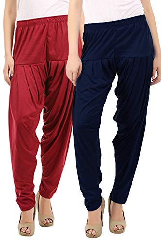 Image of Buy That Trendz Women's Regular Fit Cotton Patiala Salwar (334-Rose Combo 2 Patiala RBlue Rose Royal Blue)