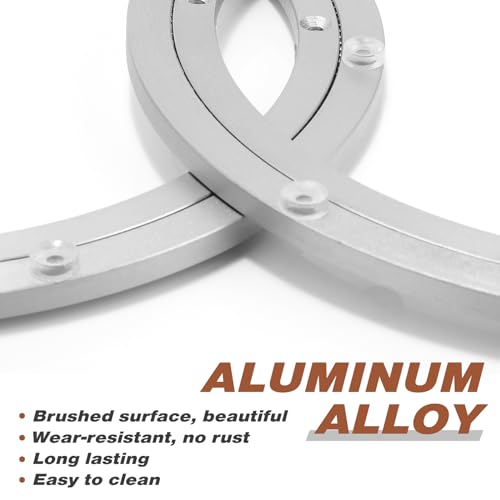 Image of JaGely 2 Pack 12 Inch Lazy Susan Hardware Aluminum Alloy Turntable Rotating Hardware Heavy Duty Lazy Susan Bearing Ring Mechanism for Kitchen Dinning Table