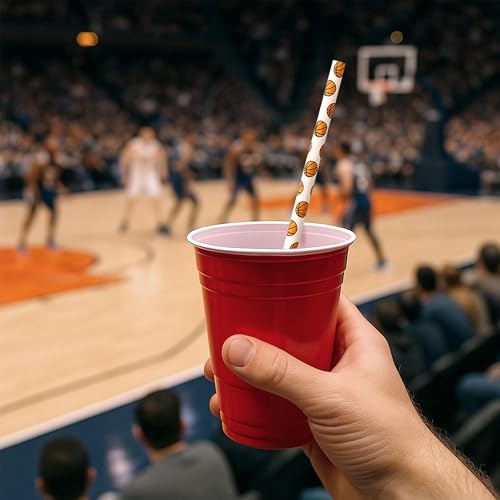 Pitillos de Papel Deportivos para Fiesta de Baloncesto miniatura 6