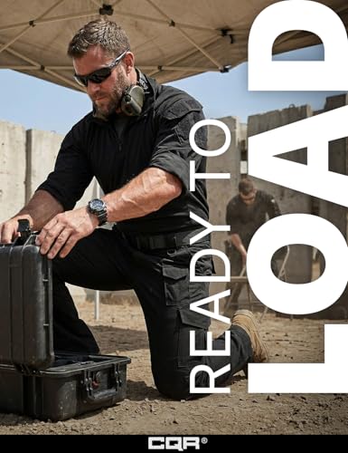 Image of CQR Men's Flex Ripstop Tactical Pants, Water Resistant Stretch Cargo Pants, Lightweight EDC Hiking Work Pants