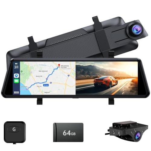 JOMISE C810 CarPlay Mirror Dash Cam with 2.5K Front and 1080P Rear
