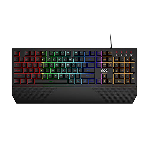 AOC GK200 Tastiera da gioco - Tastiera per PC con layout italiano, 25 tasti anti-ghosting, 25 tasti...