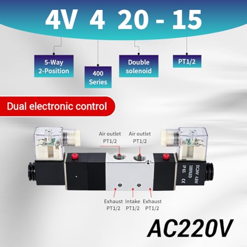 Vanne d'air 1/2" pour automatisme et contrôle de vérin double effet