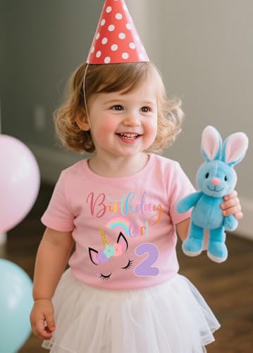 Toddler Boys Girls 2nd Birthday Shirt Outfit for Kids Two Years Old Birthday Gift for Party Short Sleeve Tshirt3