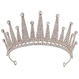 TEHAUX Strass Haarreif mit Kristallen Goldfarbene Tiara für Braut und Geburtstag Festhaltendes Brautstirnband Als Haarschmuck für Hochzeiten und Festliche Anlässe