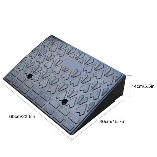 Rampa umbral de goma para entrada de vehículos, con tanque de agua y 2 tornillos, 23,6 x 15,7 x 5,5 pulgadas, capacidad de 22000 libras, para automóviles, montacargas y camiones miniatura 2