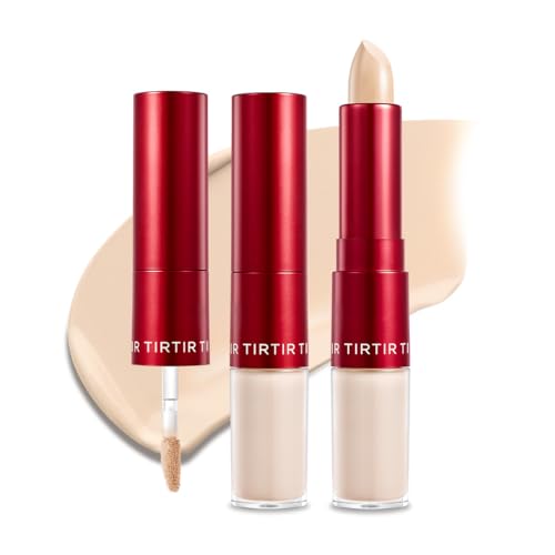 Image of TIRTIR Glide&Hide Blurring Concealer - Creamy texture, Conceals dark circles and wrinkles, Dual formula (liquid tip & balm stick), Long-lasting wear, Korean Makeup, #1.5W, 0.28 Oz
