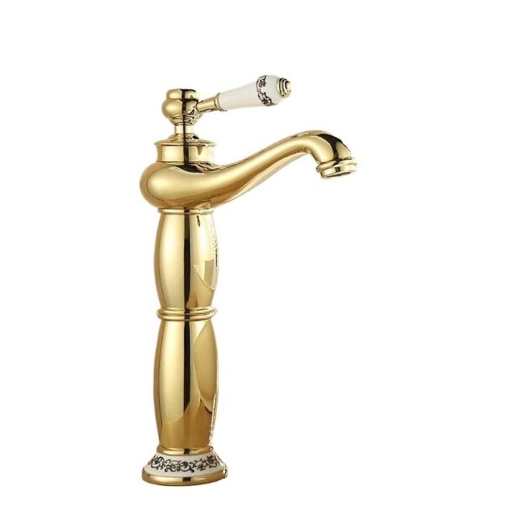 Robinet de lavabo doré mitigeur à poignée unique pour créer un cocon chaleureux