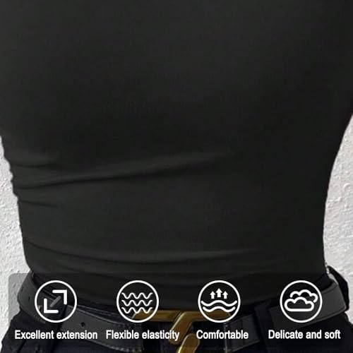 Top de Mujer con un Hombro y Manga Corta, diseño con Volantes, Negro/Beige