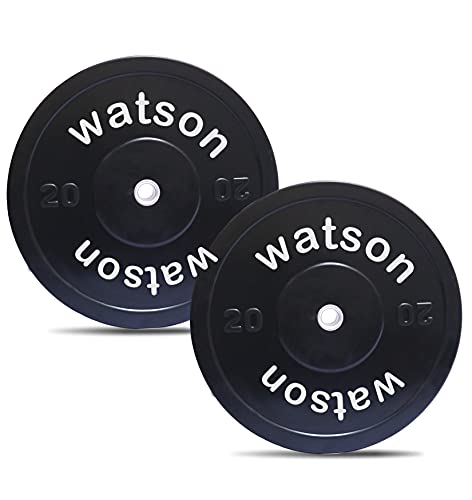 Image of WATSON Dumbbell Plates, 40Kg(20Kgx2) 28mm Bumper Weight Plates With 2 Inch Metal Insert, Strength Training Barbell Weights for Home Gym Workouts