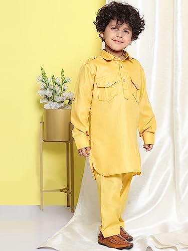 Image of AJ DEZINES Kids Cotton Full Sleeve Solid Black Pathani Suit Set for Boys - Ethnic Wear | Traditional | Festival Wear for boys - Regular Fit