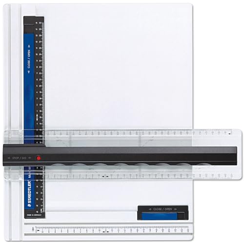 STAEDTLER Zeichenplatte Mars DIN A4 hohe Qualität Made in Germany weiß aus schlag- und bruchfestem Kunststoff Parallel-Zeichenschiene Doppelnutführung 661 A4