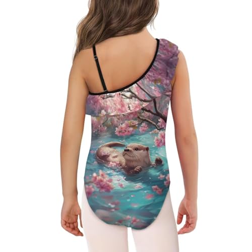 Girls One Piece Swimsuit Size 3-14 Cute Ruffle One Shoulder Swimwear Cozy Summer Beach Bathing Suit2