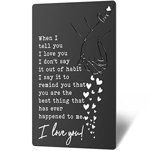 To My Love Gifts Crad for Him Anniversary Wallet Card Love Note Gifts for Him Boyfriend Hubby Husband Gifts From Wife Gift Idea Birthday Christmas Gifts Romantic Gift for Him or Her (Black) XCD18