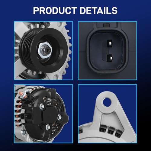 Image of New Alternator Compatible with 2007 2008 Jeep Wrangler, 2008-2010 Chrysler Town & Country, 2008-2010 Dodge Grand Caravan, 2009 2010 Volkswagen Routan, 3.3L 3.8L, 4801304AA 11295N