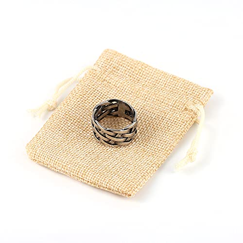 Hzman JZ21-420-07A-10 Vintage Punk Stainless Steel Woven Plaited Braided Ring thumb #5