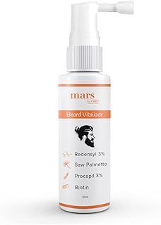 Mars by GHC Beard Growth Viltalizer (60ml) with Redensyl, Procapil For Long and Thicker Beard| Biotin for Beard & Hair Growth