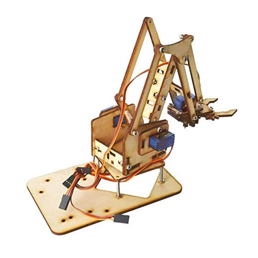 VIFER Kit Robot Brazo de Brazo robótico - Brazo mecánico robótico de Madera Brazo Robot Bricolaje Compatible con Arduino RaspberryPi SNAM1500