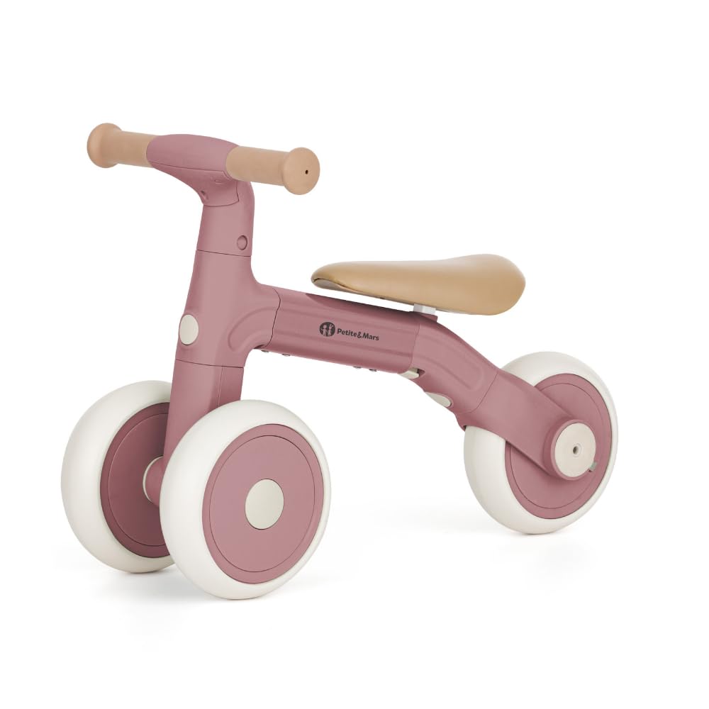 3-in-1 Kinder Laufrad ab 1 Jahr Petite&Mars Bingo – Mit Pedalen, Ultraleicht (2,3 kg), Verstellbar, Fördert Gleichgewicht & Motorik, Erste Fahrrad für Babys 12–36 Monate (Rosa)
