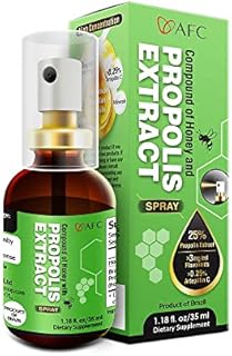 AFC Japan Brazilian Green Propolis Extract with Honey Spray, 25% Propolis Extract (35% Dry Extract), Rich in Flavonoids (>3mg/mL), for Sore Throats, Coughs, Runny Nose & Immune Support
