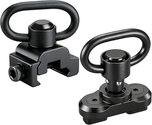 DOPETANE Two Point and Traditional Sling Swivel Mount Picatinny Rail Mount with 1.25' Push Button QD Sling Swivels 2Pack