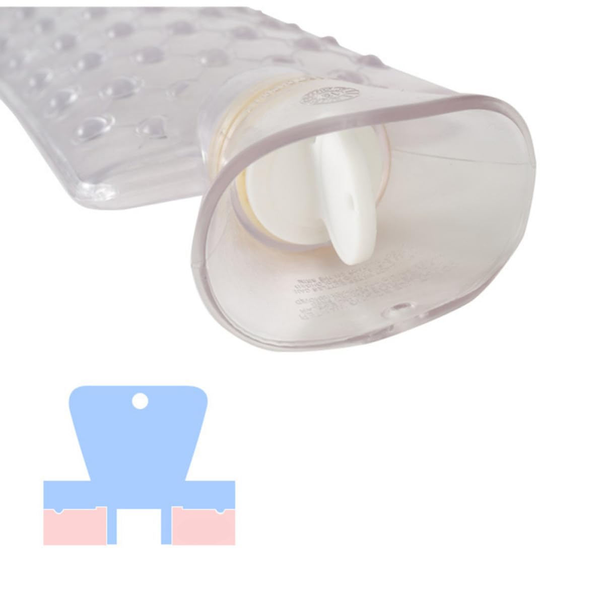 KALLORY Bolsa de Agua Caliente para Cama 2.1 Litros de Pvc Diseño Grueso y Botón a Presión para Calentar Manos y Aliviar Cuello Rígido en Invierno