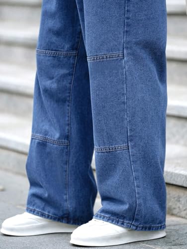 Image of URBAN POCKETS Jeans for Men | Denim Jeans | Baggy Fit | Wide Leg | Patchwork Style | Street Fashion | Casual Wear (U-26-27)