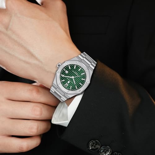 Image of BY BENYAR SAPPHERO Watches for Men 100M Waterproof Chronograph Mens Watch Analog Quartz Movement Wrist Watch Stainless Steel&Leather Strap