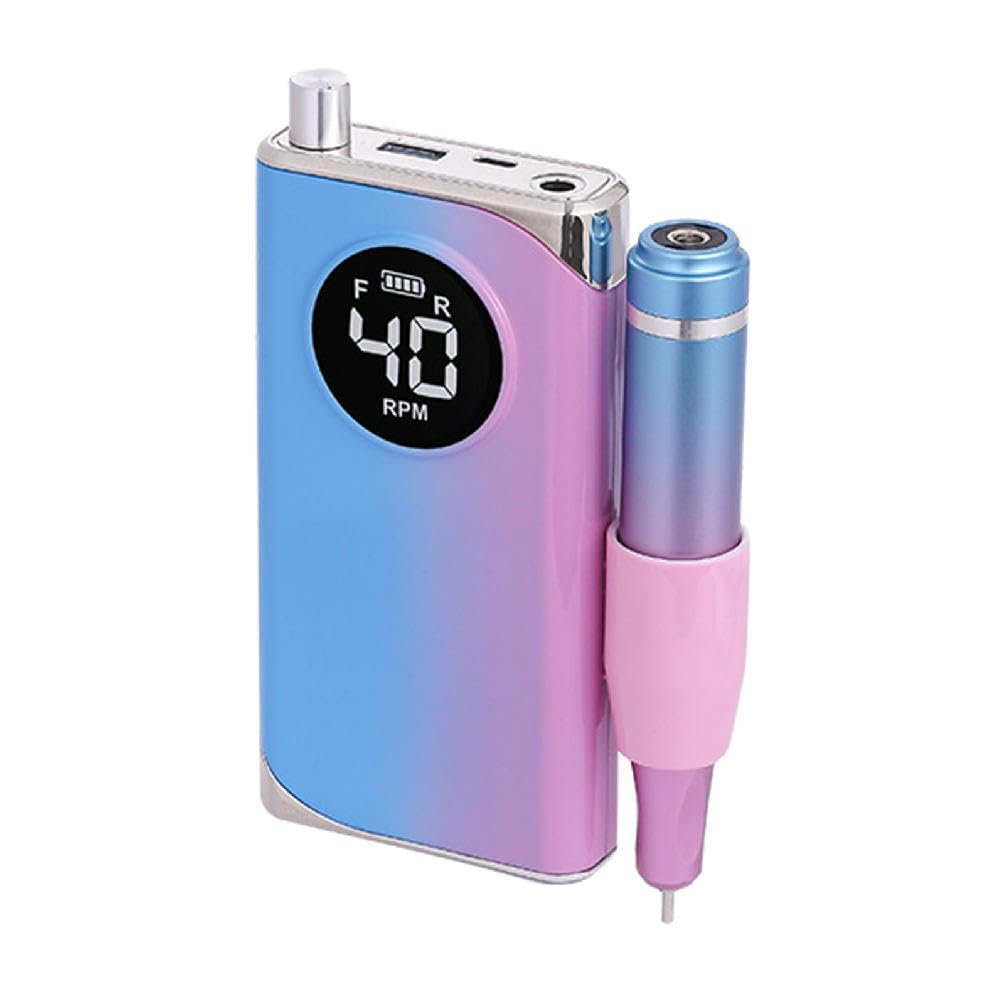 Peiiwdc Nail Drill Electric Nail Files Portable Rechargeable 40000RPM Professional Electric Manicure Pedicure Set
