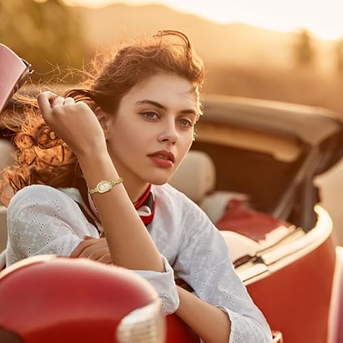 Elegant Gold Bangle Watch for Women - Vintage-Inspired Waterproof Design with Easy-Read Numeral Dial - Image 6