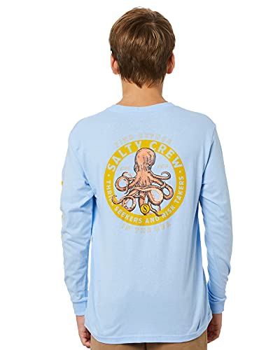 Salty Crew Big Boys' Deep Reach LS T-Shirt - Light Blue