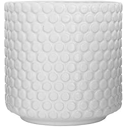 Maceteros Nordicos Precio Bloomingville Maceta Dot - Macetero decorativo redondo para flores e plantas para interiores M (15,5 cm ø), blanco, Cerámica