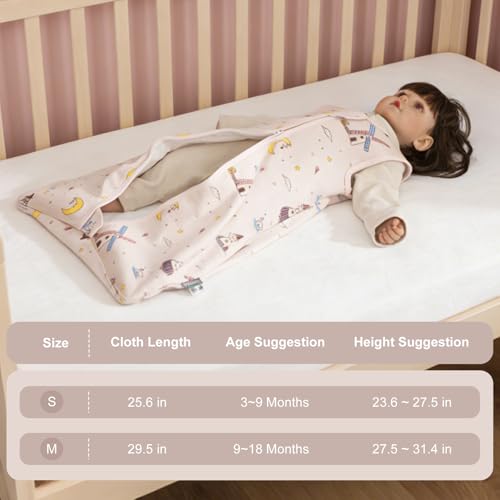 Image of HOUSABY Baby Wearable Blanket,Summer Cotton Sleep Sacks 1 Pack Unisex Toddler Sleeping Bag Sack, 0.5 TOG with 2-Way Zipper
