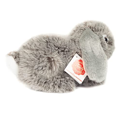 Lapin bélier Teddy Hermann peluche grise de 18 cm douce