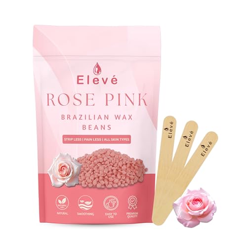 Image of Eleve Brazilian Wax Beans For Women | Hair Removal For Removing Tan, Dead Skin | For Legs, Arms, Underarms, Bikini | At Home Quick & Easy Hair Removal | For Sensitive Skin (Rose Pink) (400 Gm)