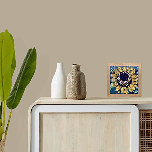 Get Creative with Our Adult Mosaic Hobby Kit, Relaxing Crafting, 7-inch (20cm) Square Shape, Sunflower