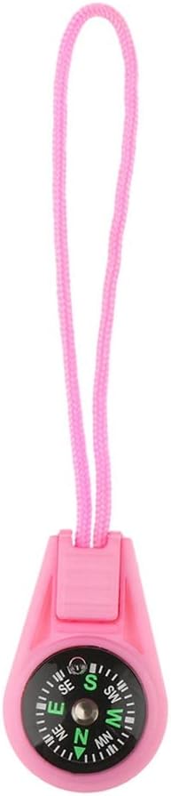 Mini Compass Zipper Tail Rope Colorful Plastic Outdoor Camping Hiking Survival Portable Backpack Pendant Tool