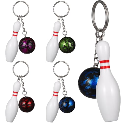 Llaveros con forma de bola de bolos NOLITOY en colores aleatorios para mochilas pack de 10