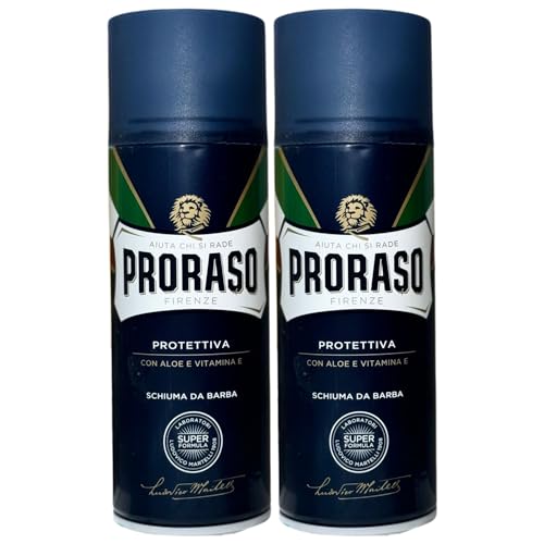 Schiuma Da Barba PROTETTIVA, Con Aloe Vera e Vitamina E 400ml (2 Unità)