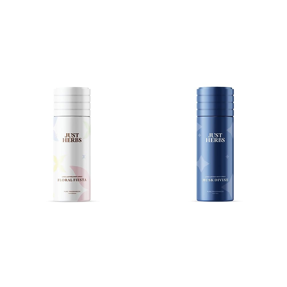 Just Herbs Long Lasting- Phthalate-Free Formula,150 ml (Floral Fiesta) & Just Herbs Long Lasting,150 ml (Musk Divine) Combo