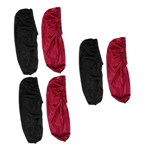 Bonnet de nuit en satin Angoily lot de 6 pièces en noir et bordeaux