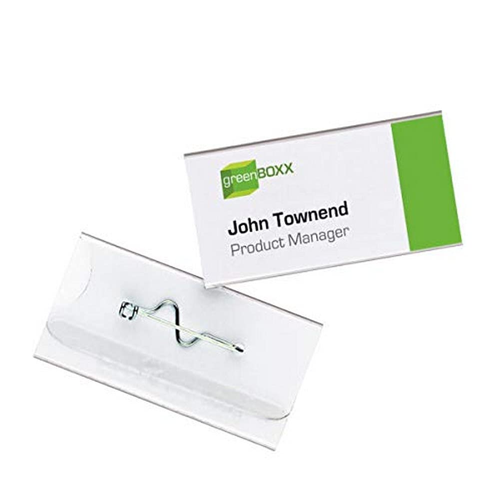 Durable Conference Pin Name Tag Badge Holders  Inserts - 100 Pack - 30