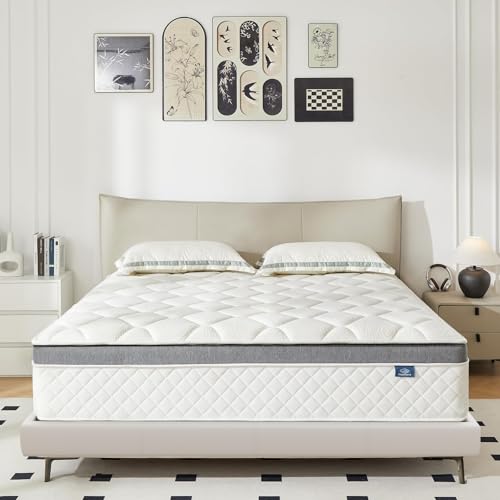Happiland Queen Mattress, 10 Inch Hybrid Memory Foam Queen Size Mattress in a Box, with Upgrade Individually Pocket Springs, Pressure Relief, Breathable Comfort and Durable, CertiPUR-US, Medium Firm