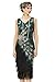 BABEYOND 1920s Vintage Peacock Sequined Dress Gatsby Fringed Flapper Dress Roaring 20s Party Dress (Dark Green with Black Fringe, Small)