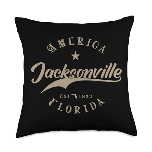 Souvenir Jacksonville - Florida by ArtiWave Jacksonville FL | Florida Throw Pillow, 18x18, Multicolor