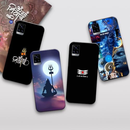 Image of COLORflow Back Cover Compatible with Vivo V20 | Shiv Ji, Mahadev, Bholenath, God Customized Back Cover Compatible with Vivo V20