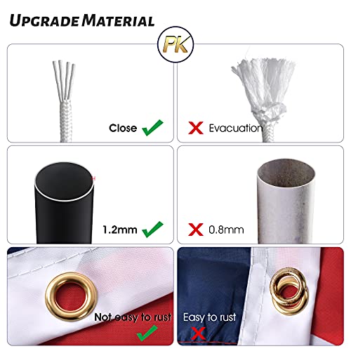 WeValor 20FT Telescoping Flag Pole Kit, 14 Gauge Heavy Duty In Ground Telescopic Flag Poles with 3x5 American Flag, Outdoor Old Glory Flagpole Kits for Outside, Yard, Residential or Commercial by WeValor - Image 3