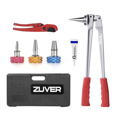 Pipe Expansion Tool for PEX Tube, ASTM F1960 Compliant - Featuring 1/2”, 3/4”, 1” Expander Heads and Cutting Plier ProPEX Expander Kit