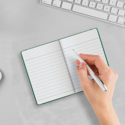 Image of Anupam Fluct A7 Hard Bound Journal | 128 Pages 80gsm | Matte Finish PVC Cover Aesthetic Diary | pH Neutral & Acid Free Ruled Paper | Matching Elastic Lock | For Journaling (Pack of 2 Green)